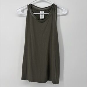 Athleta Sleeveless Tank Top Green Women's Size Large Mesh Detail‎ Stretchy
